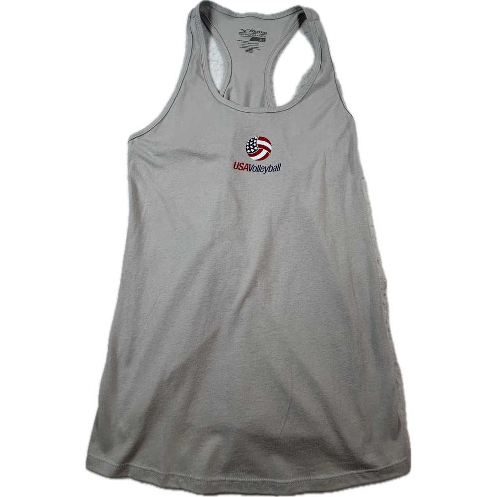 Mizuno USA Volleyball Racerback Tank Top Womens XL Gray Performance Athletic